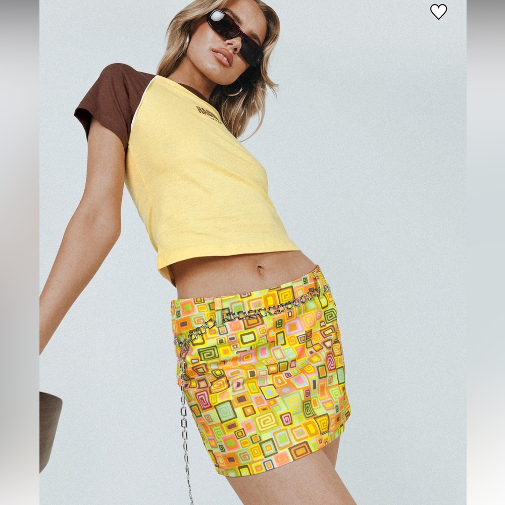 Ragged Priest Thinker Skirt Cotton With Chain Belt Multi